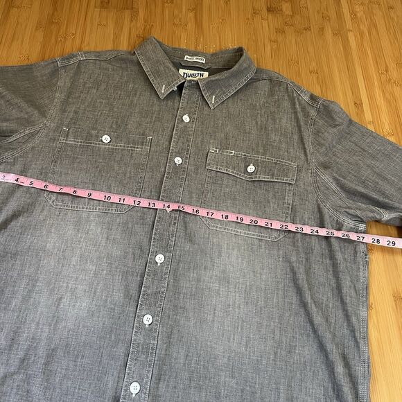 Duluth Trading Shirt Mens 2XL Tall Gray Coolmax Long Sleeve Button Up Untucked - Picture 8 of 11